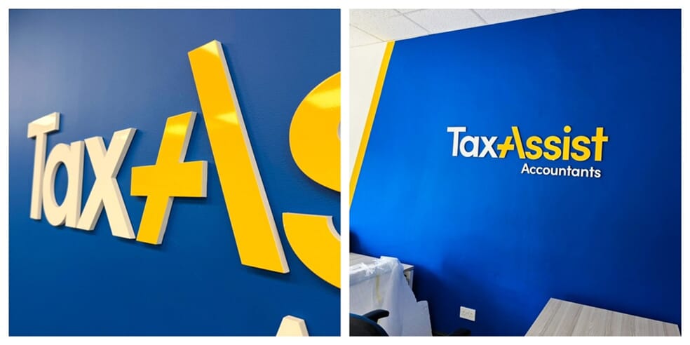 An image of the indoor TaxAssist signage.